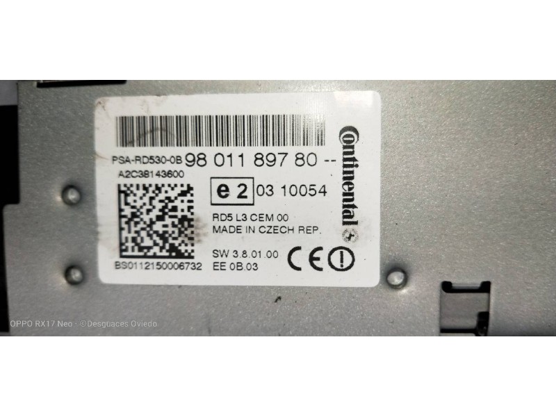 Recambio de sistema audio / radio cd para citroen c4 lim. seduction referencia OEM IAM 9801189780 A2C38143600 