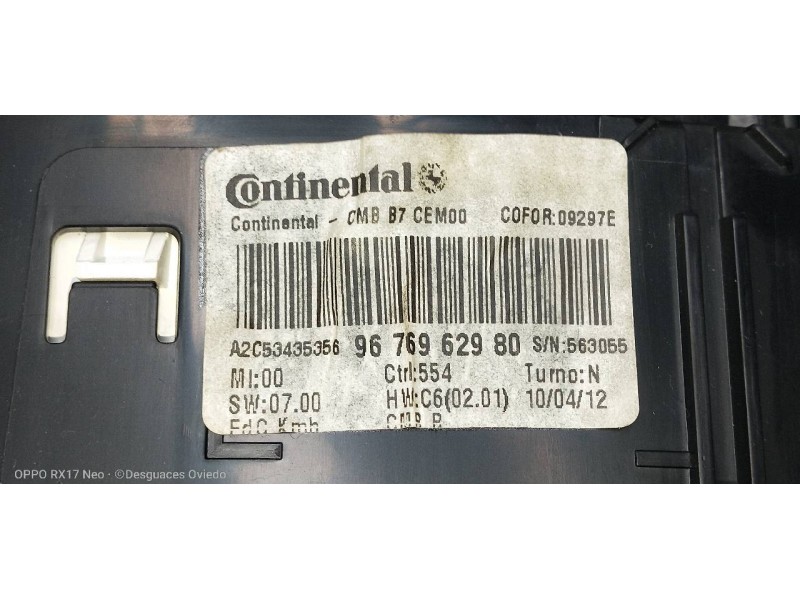 Recambio de cuadro instrumentos para citroen c4 lim. seduction referencia OEM IAM 9676962980  