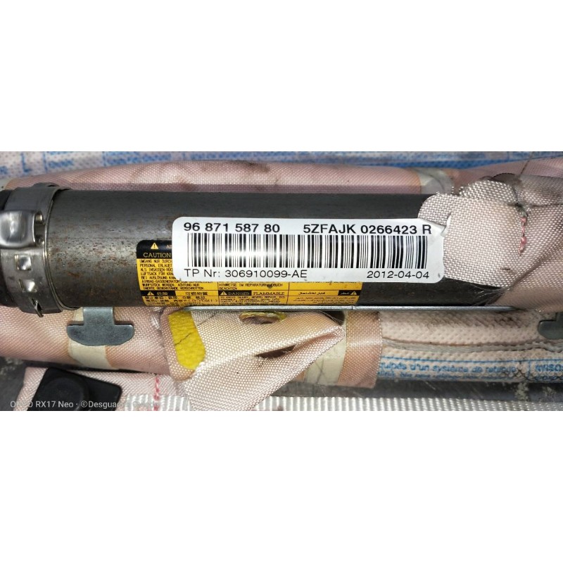 Recambio de airbag cortina delantero izquierdo para citroen c4 lim. seduction referencia OEM IAM 9687158780  