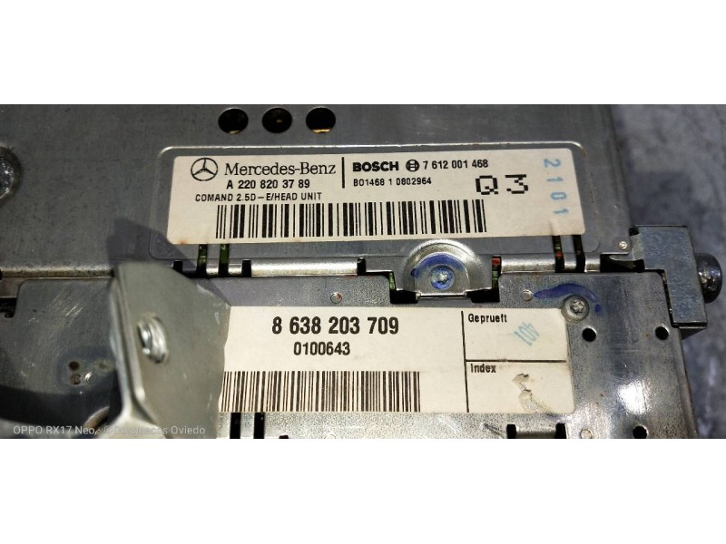 Recambio de sistema navegacion gps para mercedes clase cl (w215) coupe 500 (215.375) referencia OEM IAM A2208203789 7612001468 8