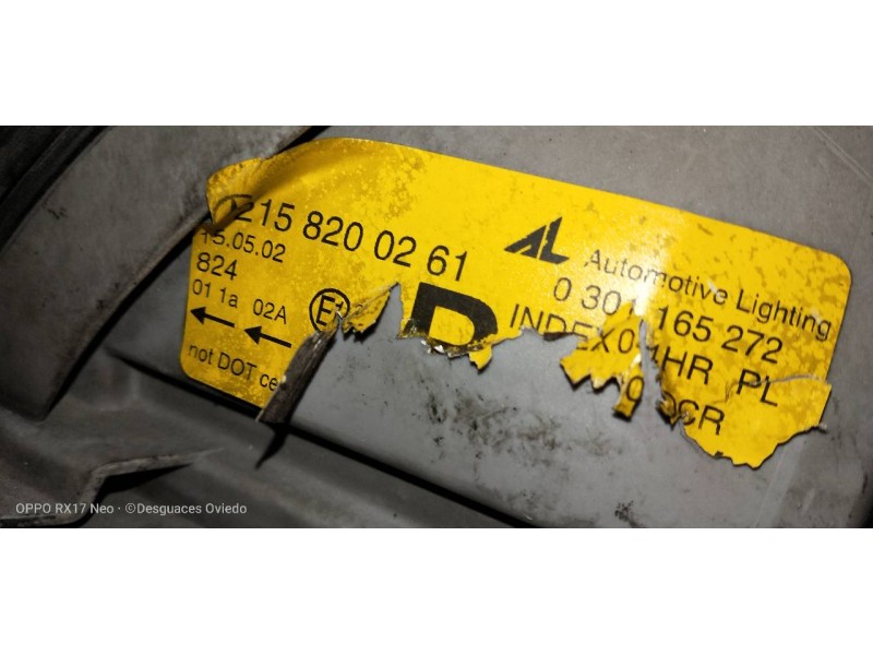 Recambio de faro derecho para mercedes clase cl (w215) coupe 500 (215.375) referencia OEM IAM A2158200261  