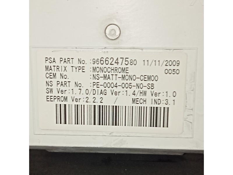 Recambio de cuadro instrumentos para peugeot 5008 confort referencia OEM IAM 9666276380  