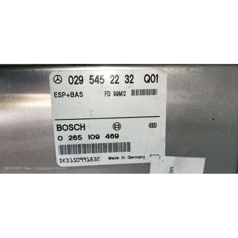 Recambio de centralita abs para mercedes clase e (w210) berlina diesel 2.2 cdi cat referencia OEM IAM 0265109469 0295452232 
