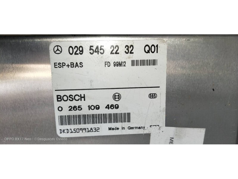 Recambio de centralita abs para mercedes clase e (w210) berlina diesel 2.2 cdi cat referencia OEM IAM 0265109469 0295452232 