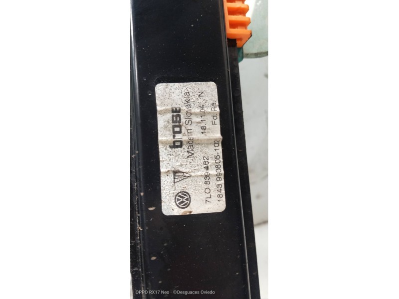 Recambio de elevalunas trasero derecho para volkswagen touareg (7la) tdi r5 referencia OEM IAM 7L0839462 7L0959794A 