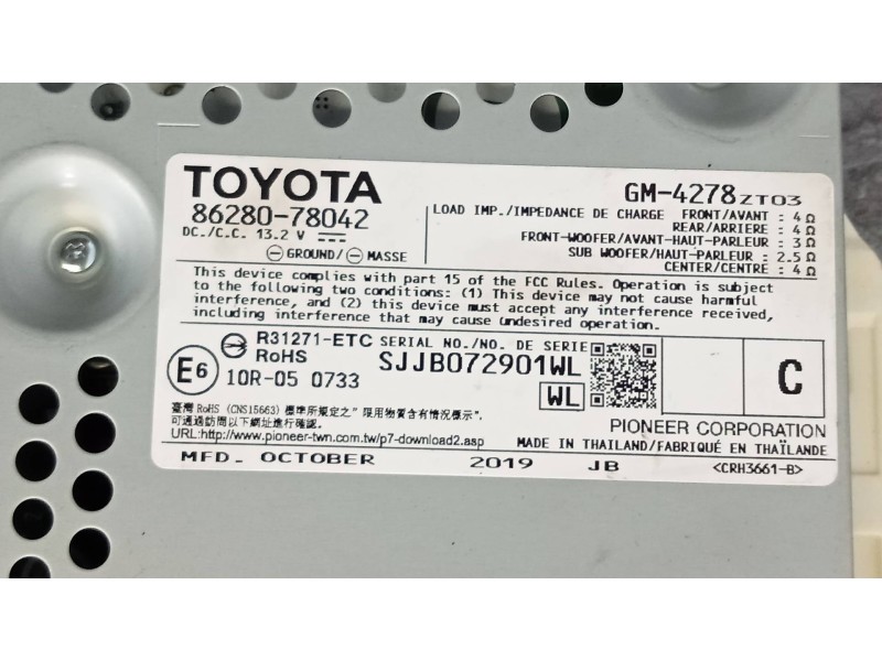 Recambio de modulo electronico para lexus nx 300h 4wd referencia OEM IAM 8628078042  