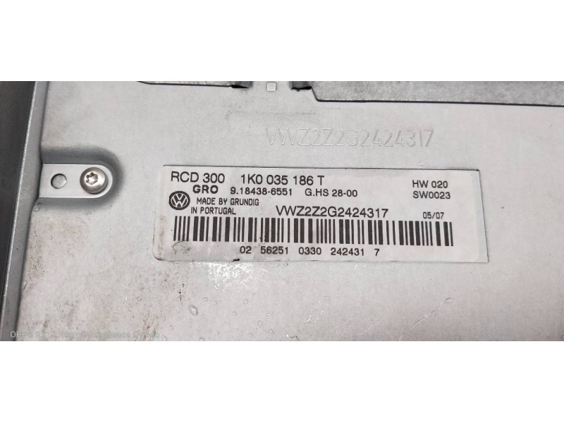 Recambio de sistema audio / radio cd para volkswagen passat variant (3c5) advance referencia OEM IAM 1K0035186T  