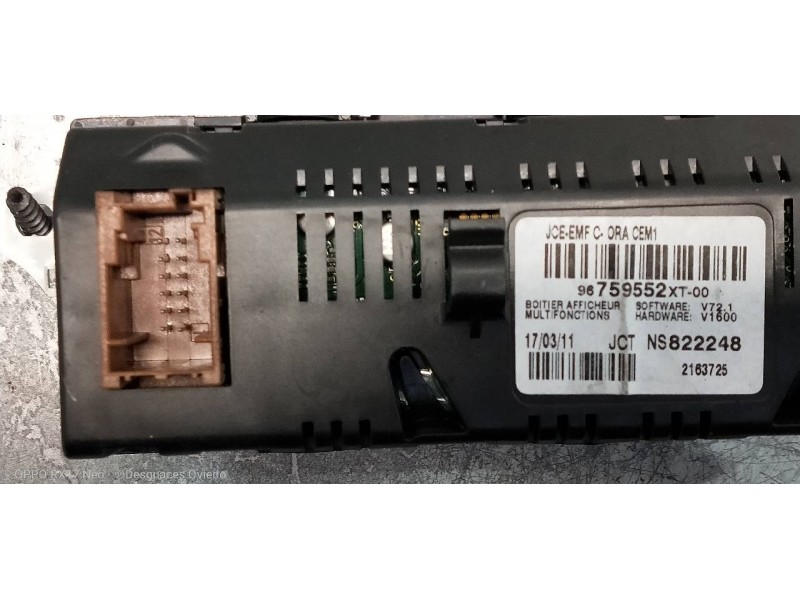 Recambio de pantalla multifuncion para citroen c3 exclusive referencia OEM IAM 96759552XT  