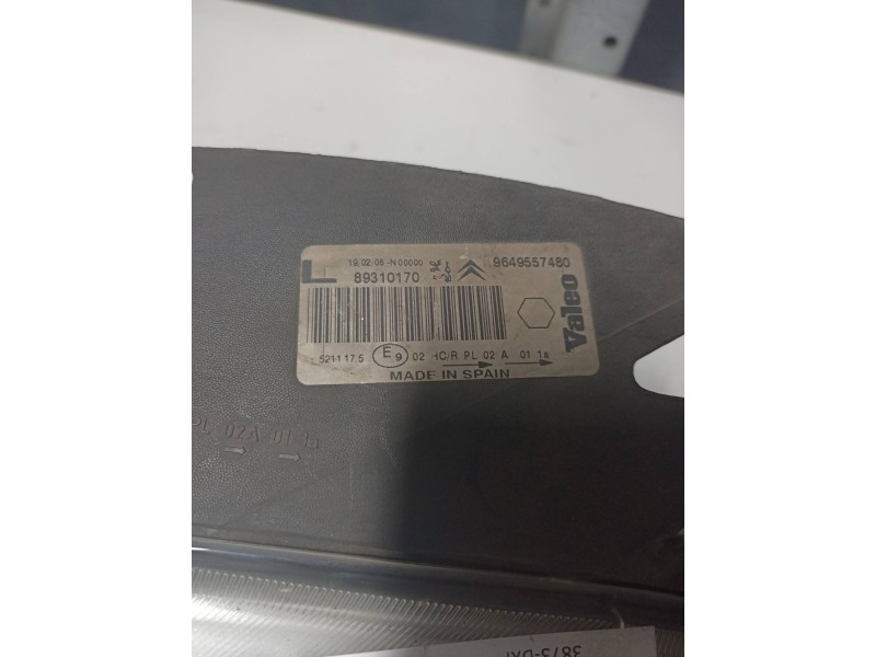 Recambio de faro izquierdo para citroen xsara picasso 1.6 16v x referencia OEM IAM 9649557480 89310170  Recambio de faro izquierdo para citroen xsara picasso 1.6 16v x referencia OEM IAM 9649557480 89310170