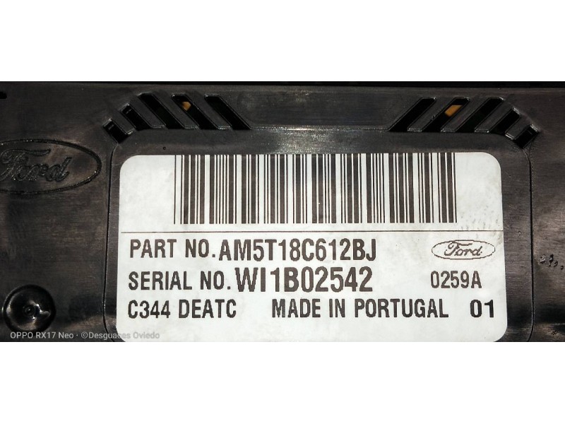 Recambio de mando calefaccion / aire acondicionado para ford c-max trend referencia OEM IAM AM5T18C612BJ  