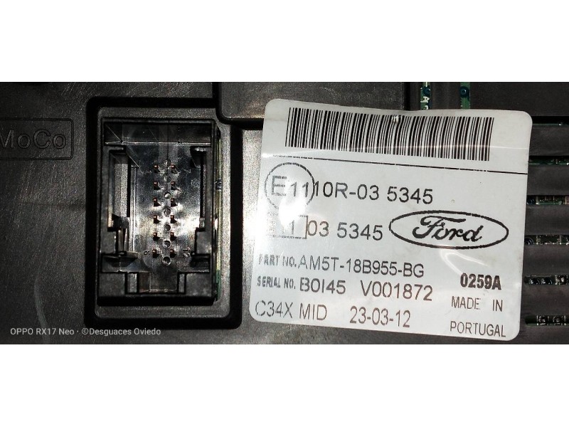 Recambio de pantalla multifuncion para ford c-max trend referencia OEM IAM AM5T18B955BG  