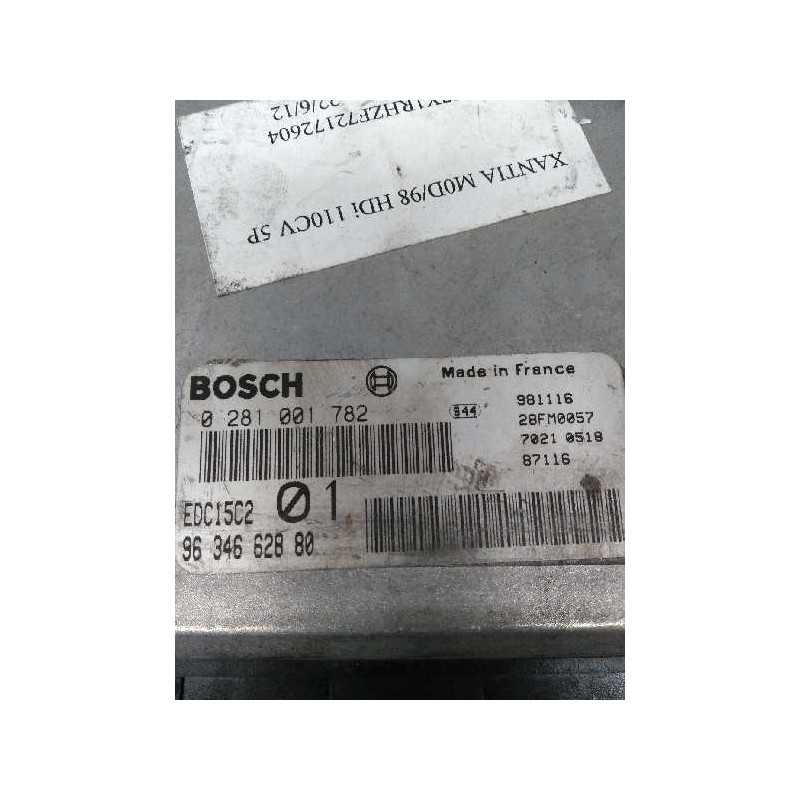 Recambio de centralita motor uce para citroen xantia berlina 2.0 hdi referencia OEM IAM 0281001782 9634662880 EDC15C2 01