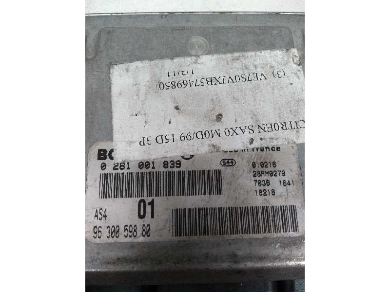 Recambio de centralita motor uce para citroen saxo 1.5 diesel referencia OEM IAM 0281001839 9630059880 01