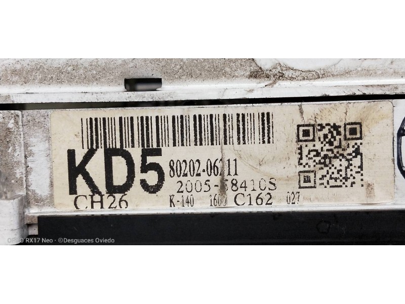 Recambio de cuadro instrumentos para ssangyong korando 2.9 tdi referencia OEM IAM 8020206211 200558410S 