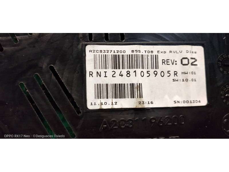 Recambio de cuadro instrumentos para renault megane iii berlina 5 p dynamique referencia OEM IAM RNI248105905R A2C83271200 
