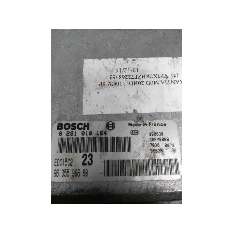 Recambio de centralita motor uce para citroen xantia berlina 2.0 hdi activa referencia OEM IAM 0281010164 9635598680 23 Recambio de centralita motor uce para citroen xantia berlina 2.0 hdi activa referencia OEM IAM 0281010164 9635598680 23