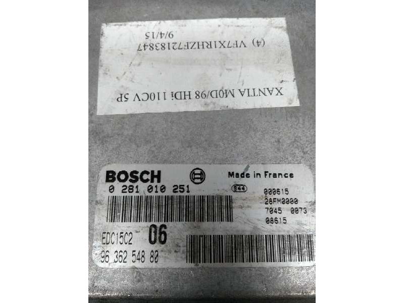 Recambio de centralita motor uce para citroen xantia berlina 2.0 hdi referencia OEM IAM 0281010251 9636254880 06