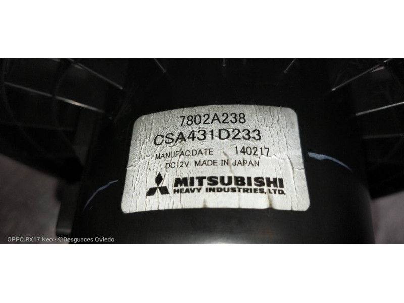 Recambio de motor calefaccion para mitsubishi outlander (gf0) motion 4wd referencia OEM IAM 7802A238 CSA431D233 