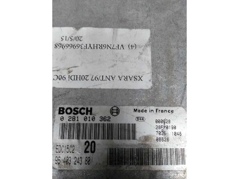 Recambio de centralita motor uce para citroen xsara coupe 2.0 hdi cat (rhy / dw10td) referencia OEM IAM 0281010362 9640324380 ED