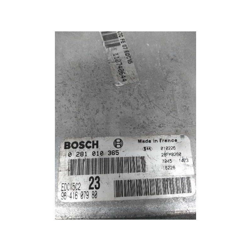 Recambio de centralita motor uce para citroen c5 berlina 2.0 hdi referencia OEM IAM 0281010365 9641607980 EDC15C2 23
