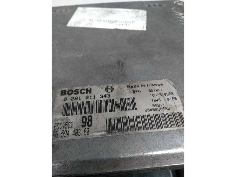 Recambio de centralita motor uce para citroen jumpy 2.0 hdi referencia OEM IAM 0281011343 9659440380 EDC15C2 98