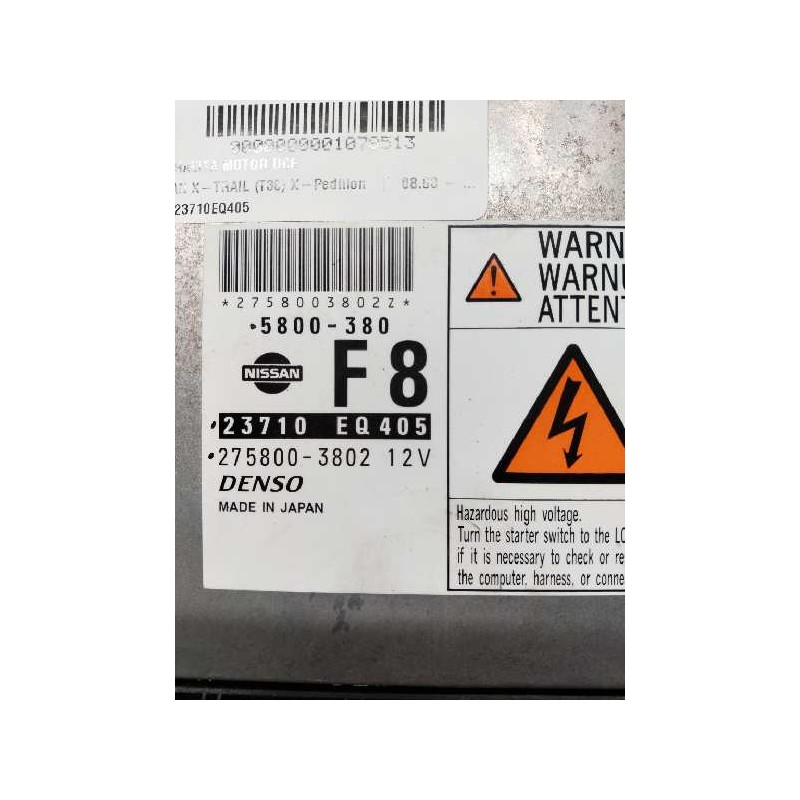 Recambio de centralita motor uce para nissan x-trail (t30) x-pedition referencia OEM IAM 23710EQ405 2758003802 5800380 F8