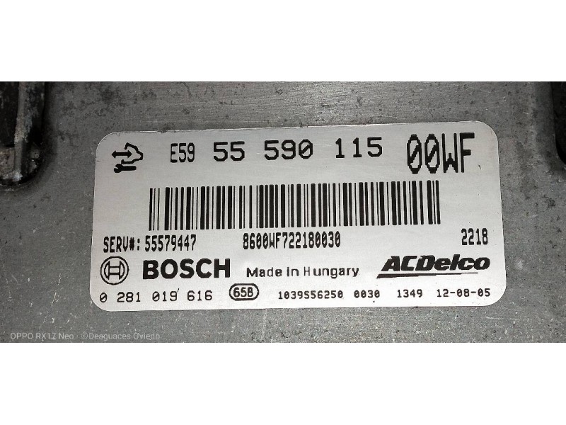 Recambio de centralita motor uce para opel corsa d ´´111 years´´ referencia OEM IAM 0281019616 55590115 55579447