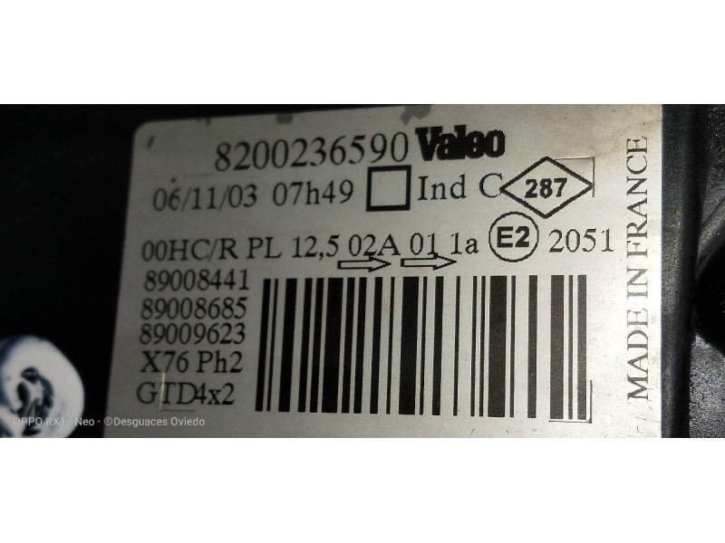 Recambio de faro izquierdo para nissan kubistar (x76) 1.5 dci turbodiesel cat referencia OEM IAM 8200236590 89008441  Recambio de faro izquierdo para nissan kubistar (x76) 1.5 dci turbodiesel cat referencia OEM IAM 8200236590 89008441