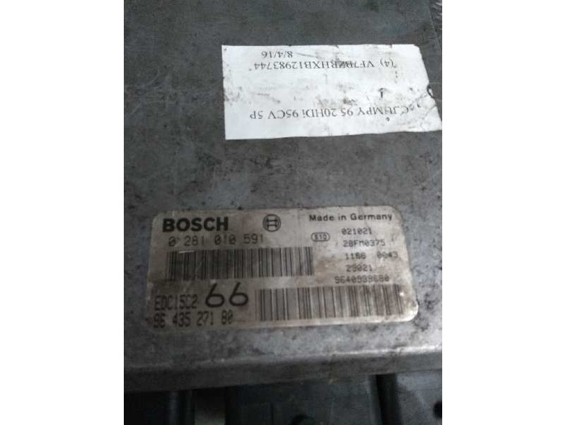 Recambio de centralita motor uce para citroen jumpy 2.0 hdi cat (rhx / dw10bted) referencia OEM IAM 0281010591 9643527180 66 Recambio de centralita motor uce para citroen jumpy 2.0 hdi cat (rhx / dw10bted) referencia OEM IAM 0281010591 9643527180 66