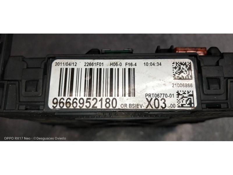 Recambio de caja reles / fusibles para citroen c3 lx referencia OEM IAM 9666952180 BSIEVX0300 
