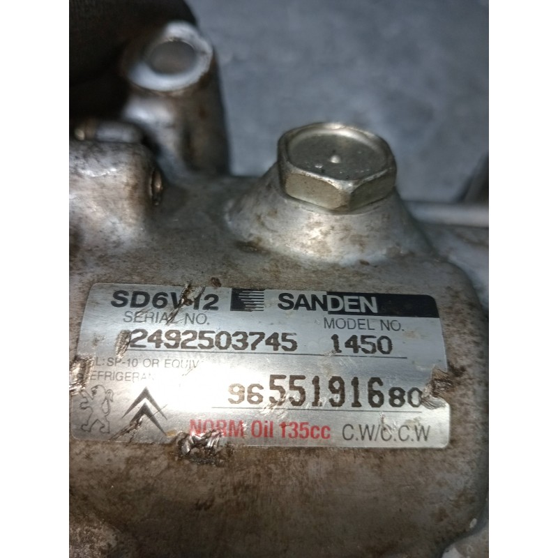 Recambio de compresor aire acondicionado para citroen c3 1.1 furio referencia OEM IAM SD6V121450 9655191680 