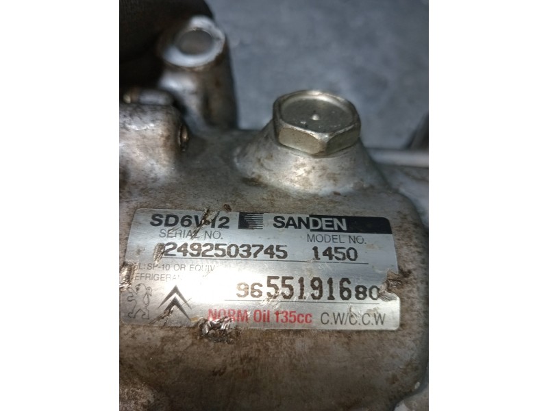 Recambio de compresor aire acondicionado para citroen c3 1.1 furio referencia OEM IAM SD6V121450 9655191680 