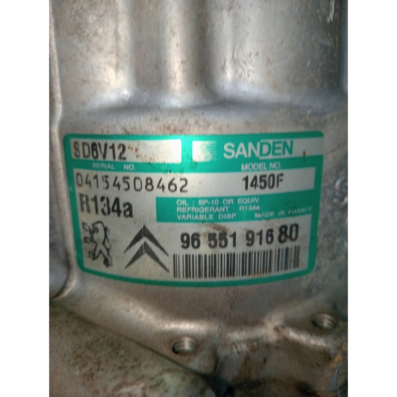 Recambio de compresor aire acondicionado para citroen c3 1.4 x-tr referencia OEM IAM SD6V121450F 9655191680 