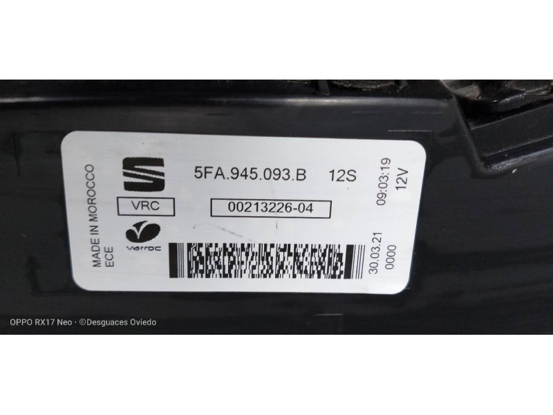 Recambio de piloto trasero central para seat leon (kl1) style referencia OEM IAM 5FA945093B  