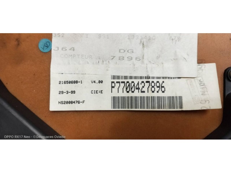 Recambio de cuadro instrumentos para renault megane i scenic (ja0) 1.9 d kaleido referencia OEM IAM P7700427896  