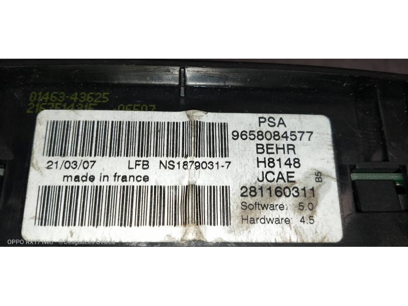 Recambio de mando calefaccion / aire acondicionado para citroen c4 berlina collection referencia OEM IAM 9658084577  