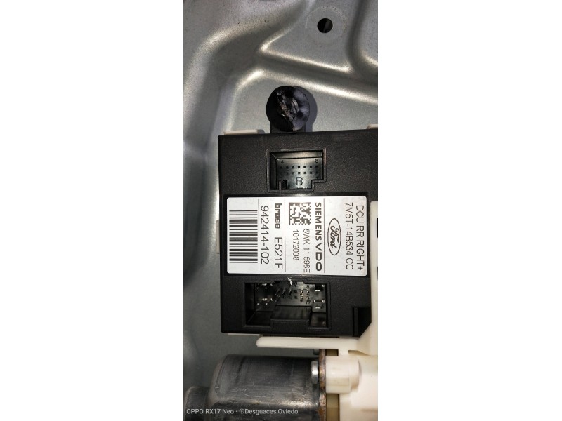 Recambio de elevalunas trasero derecho para ford focus lim. (cb4) titanium referencia OEM IAM 7M5T14D216LA 7M5T14B534CC 5WK11598