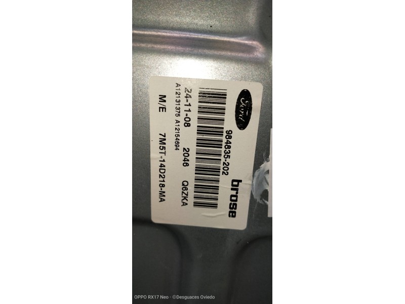 Recambio de elevalunas trasero izquierdo para ford focus lim. (cb4) titanium referencia OEM IAM 7M5T14D218MA 7M5T14B534AC 5WK115