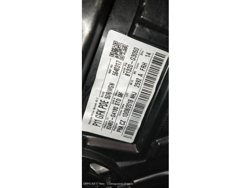 Recambio de elevalunas delantero derecho para hyundai i30 (pd) essence referencia OEM IAM 82480G4180 82460G4010 