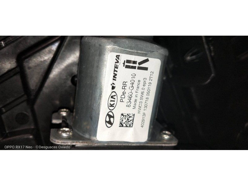 Recambio de elevalunas trasero derecho para hyundai i30 (pd) essence referencia OEM IAM 83480G4030 83460G4010 