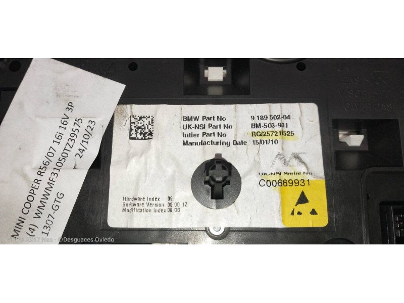 Recambio de cuadro instrumentos para mini mini (r56) cooper referencia OEM IAM 918950204 BM503931 