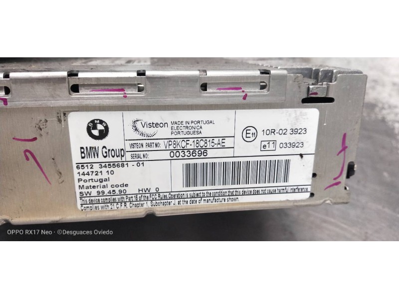 Recambio de sistema audio / radio cd para mini mini (r56) cooper referencia OEM IAM 65123455681  