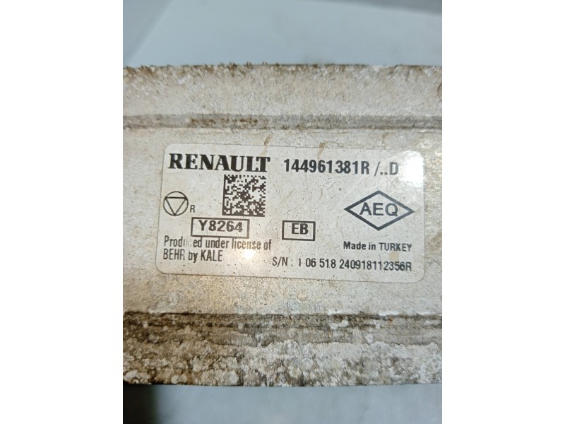 Recambio de intercooler para renault clio v 1.5 blue dci diesel fap referencia OEM IAM 144961381R  