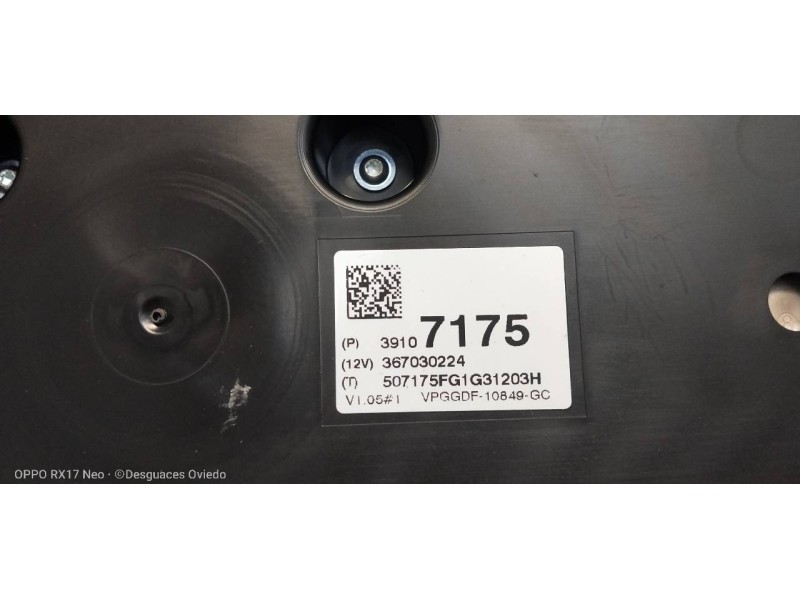 Recambio de cuadro instrumentos para opel zafira (c) referencia OEM IAM 39107175 367030224 