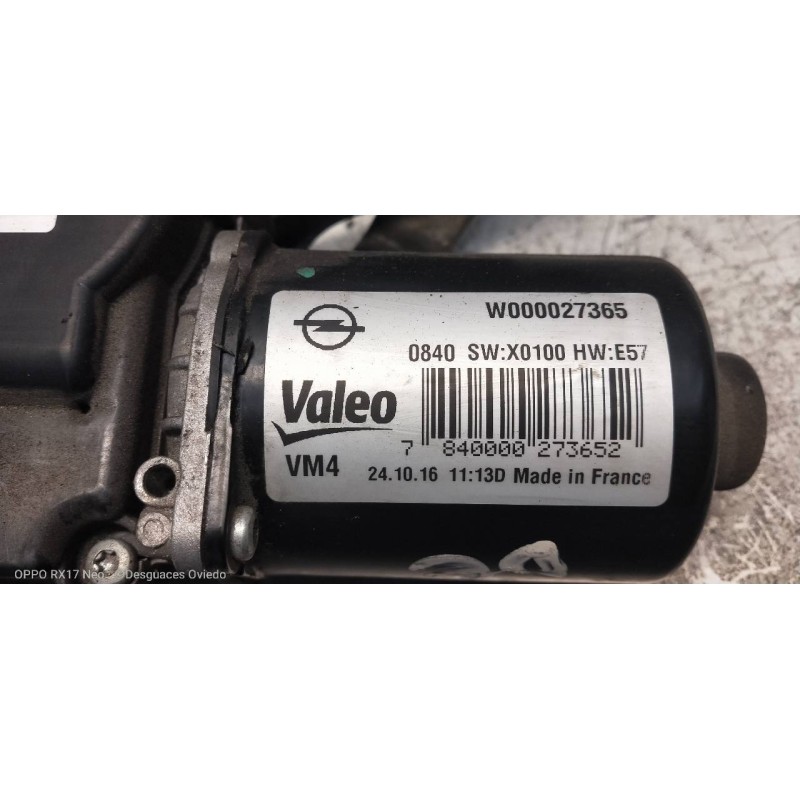 Recambio de motor limpia delantero para opel zafira (c) referencia OEM IAM W000027365 W000027199 