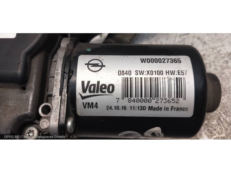 Recambio de motor limpia delantero para opel zafira (c) referencia OEM IAM W000027365 W000027199 