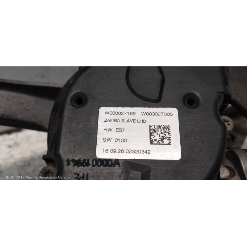 Recambio de motor limpia delantero para opel zafira (c) referencia OEM IAM W000027365 W000027199 