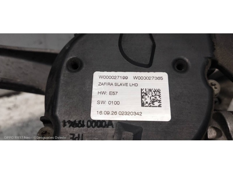 Recambio de motor limpia delantero para opel zafira (c) referencia OEM IAM W000027365 W000027199 
