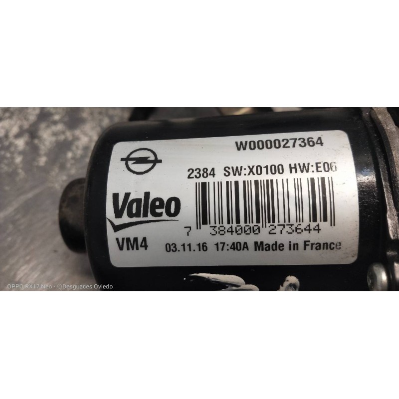 Recambio de motor limpia delantero para opel zafira (c) referencia OEM IAM W000027364 IZQUIERDO W000027192 