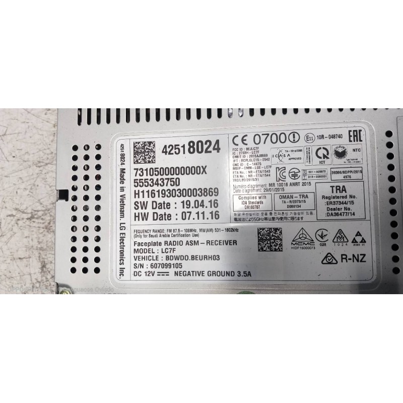 Recambio de sistema navegacion gps para opel zafira (c) referencia OEM IAM 42518024 555343750 